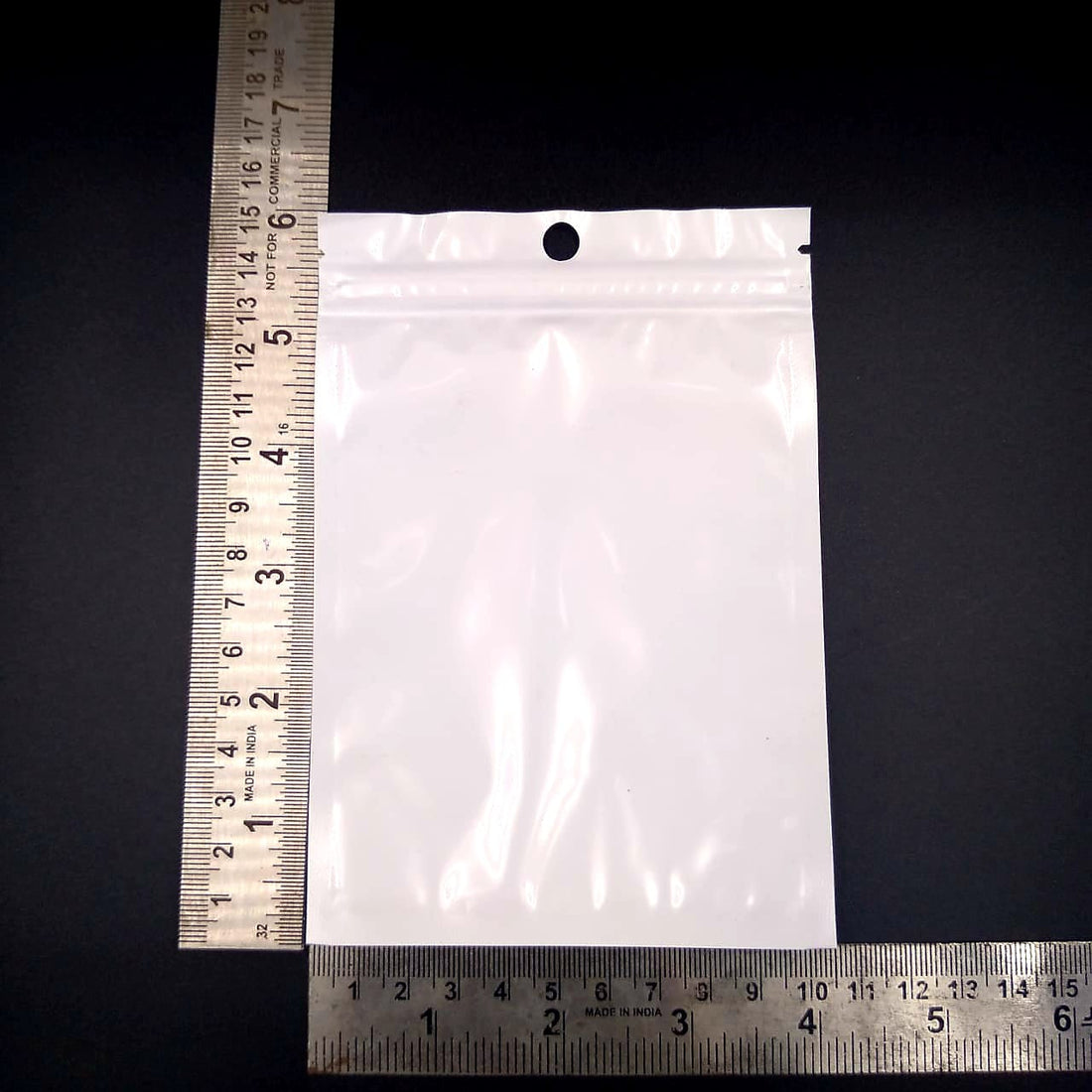 White Ziplock Pouch - 10.5 x 15