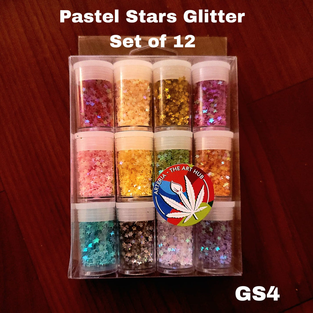 Pastel Stars Glitter Set of 12