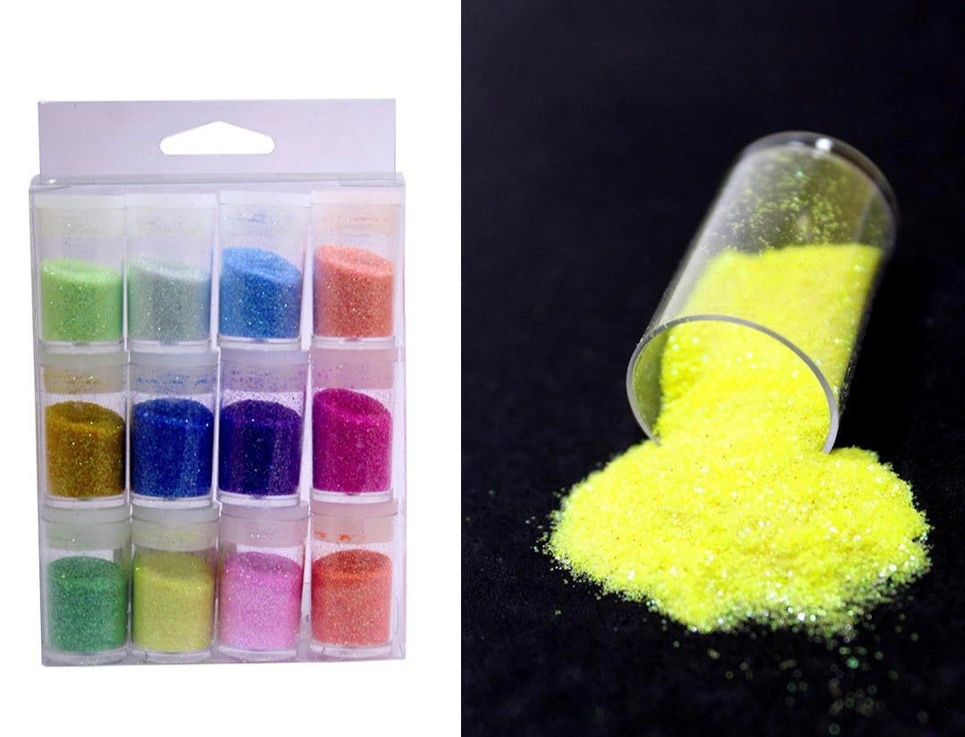 New Neon Glitter Powder Set of 12