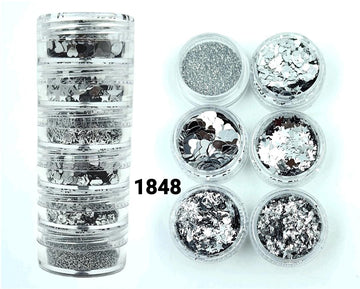 6 in 1 Glitter & Chunks SILVER