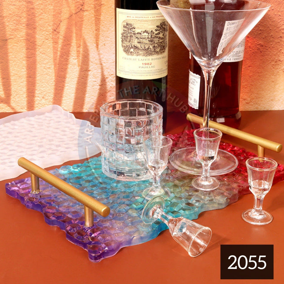 Rectangle agate tray mould- Mosaic texture