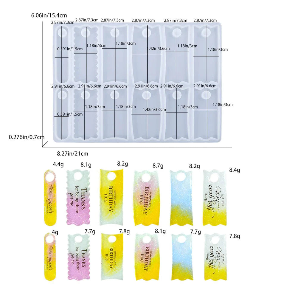 12 Cavity Keychain & Bookmark Mould