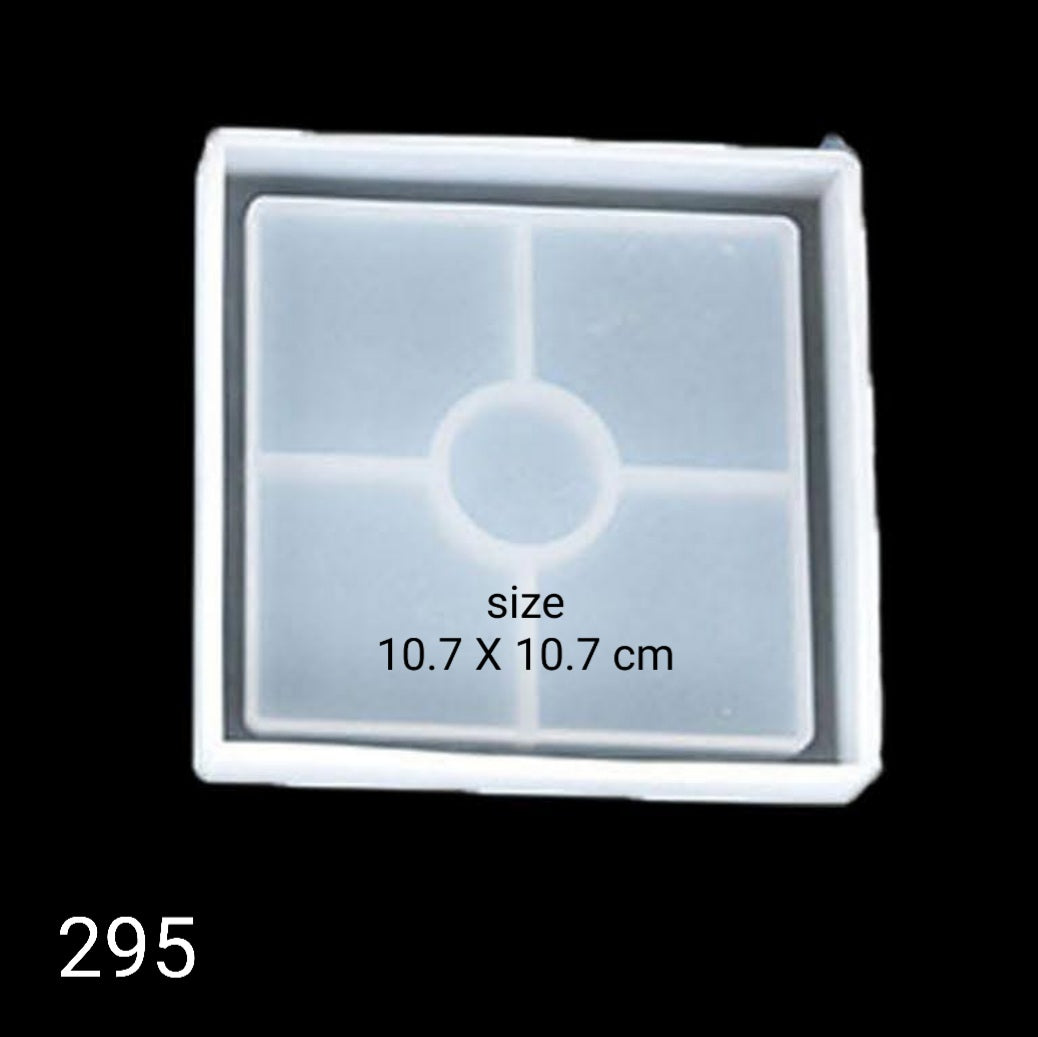 SQUARE COASTER MOULD WITH BOUNDARY TRINKLET COASTER