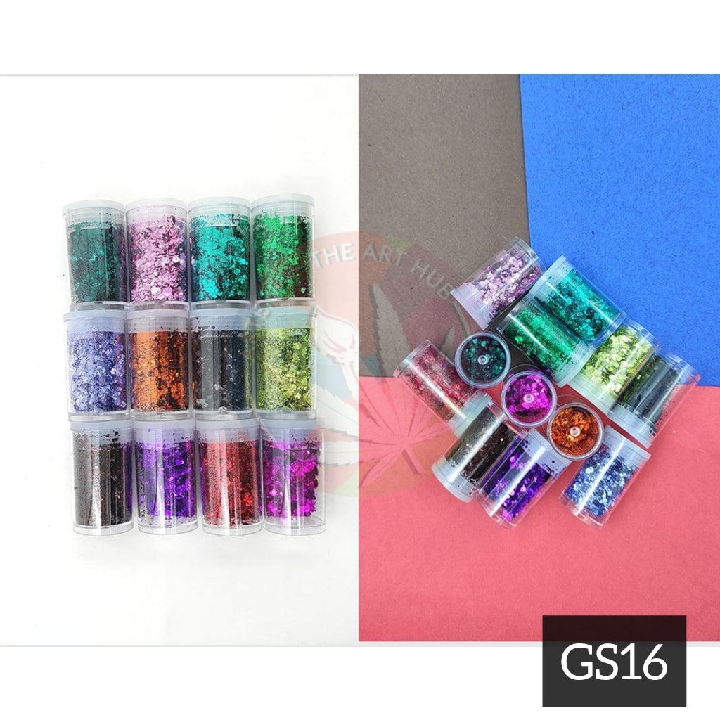 Metallic Glitter Chunks - set of 12