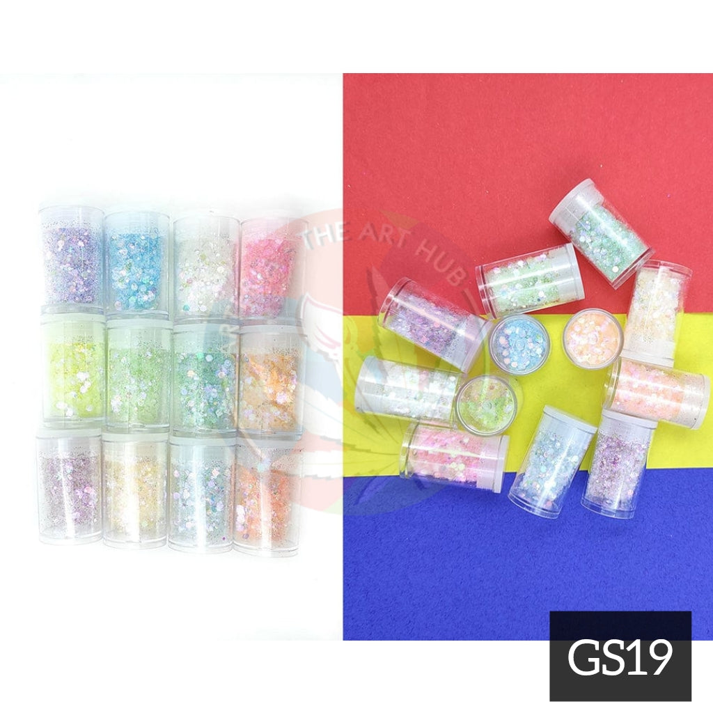 Translucent glitter chunks - set of 12