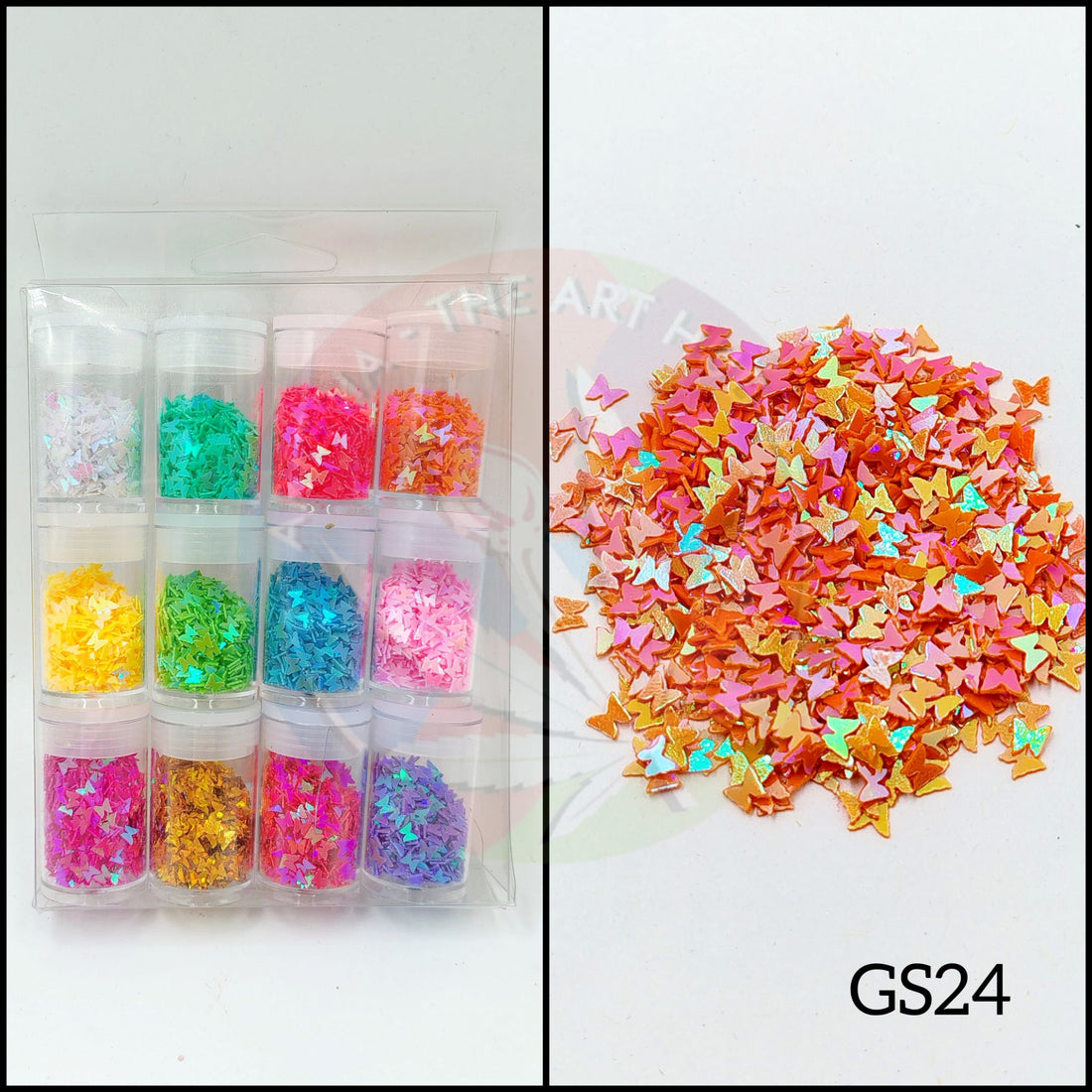 Rainbow Butterfly Glitter - set of 12